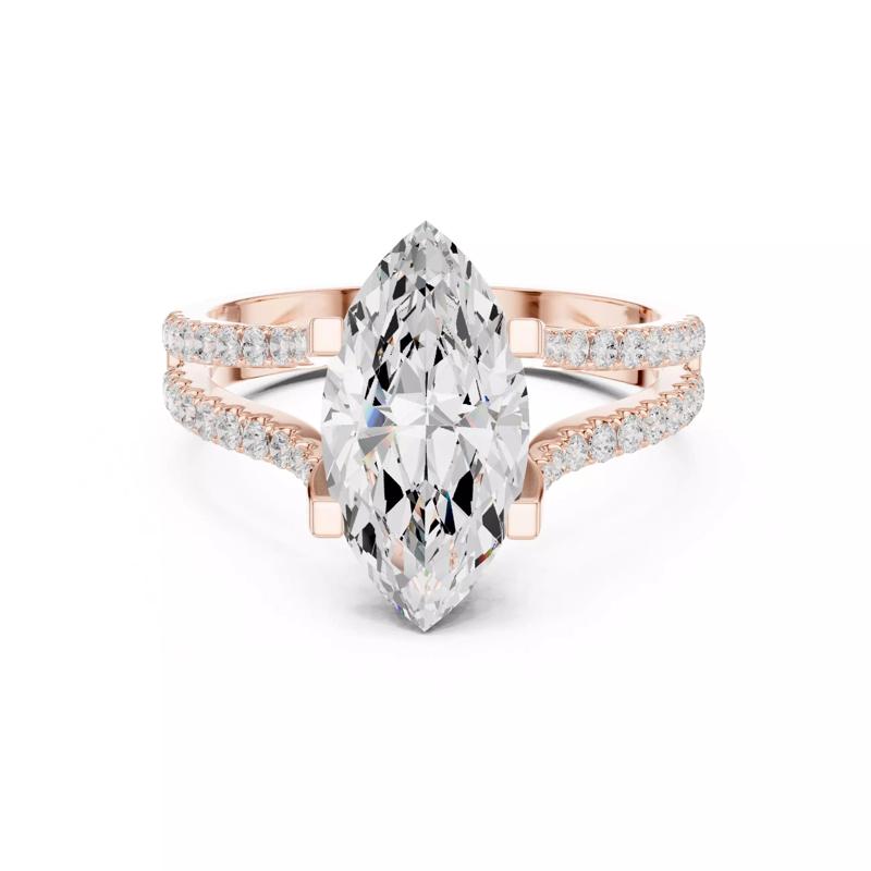 Split Shank Marquise Cut Diamond Engagement Ring 3DM STL Video
