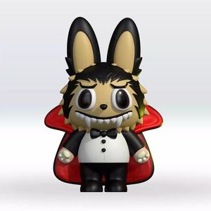 Labubu Dracula Halloween STL 3D Model 3mf Multicolor Fanart