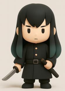 Tokito Muichiro Chibi STL - Demon Slayer Miniature for 3D Printing - Rymx6