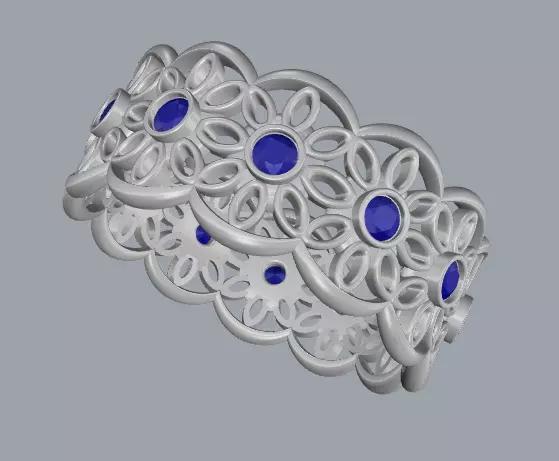 Sterling Silver Round Floral Ring Jewellery