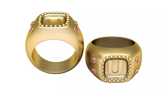 U ALPAHBETS RING  3d printable model