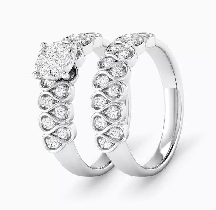 Two-piece bridal set ring