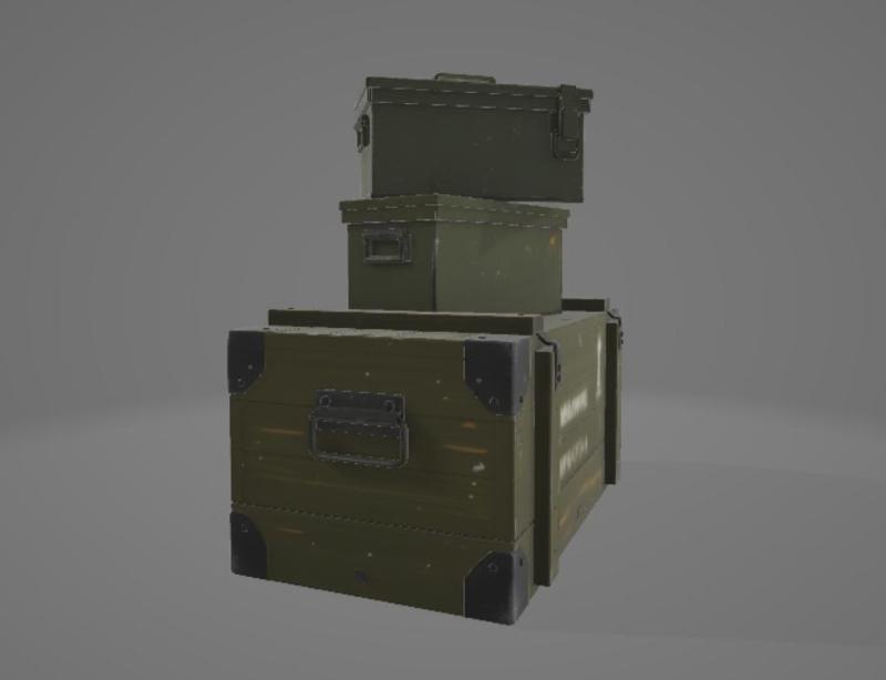 Military Equipment Storage Crate Set