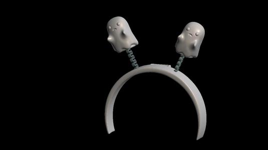 Ghost Labubu headband