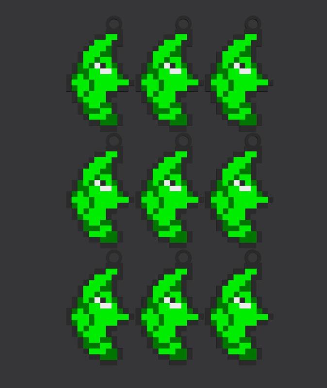 Metapod pixel art keychain