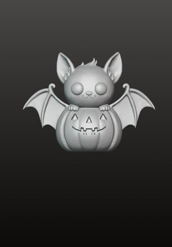 Cute Bat on Pumpkin