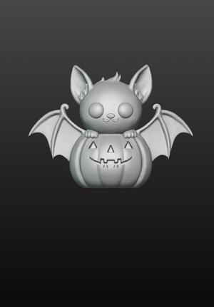 Cute Bat on Pumpkin