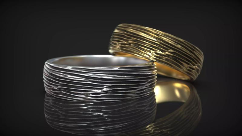 Tree Bark Ring Wooden Nature Wedding Band