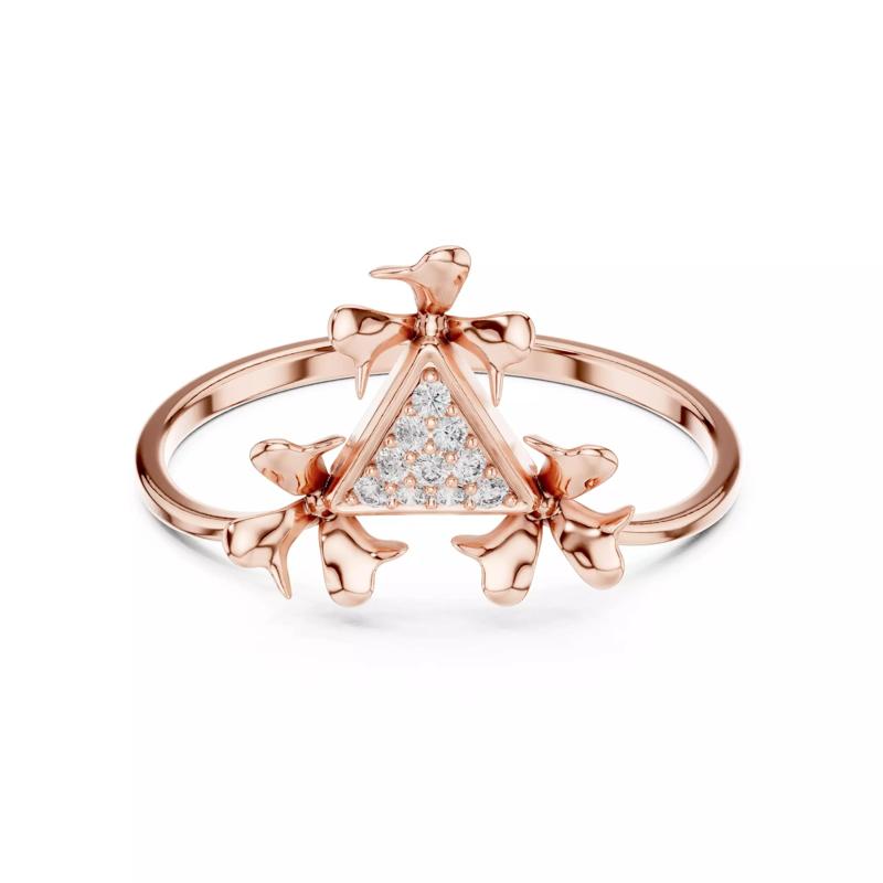 Tringle Shape Curve Engagement Wedding Ring 3DM STL Video