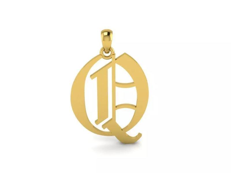 Olde English Pendant Letter Q