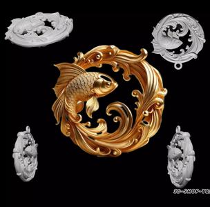 Koi Fish 3D Pendant