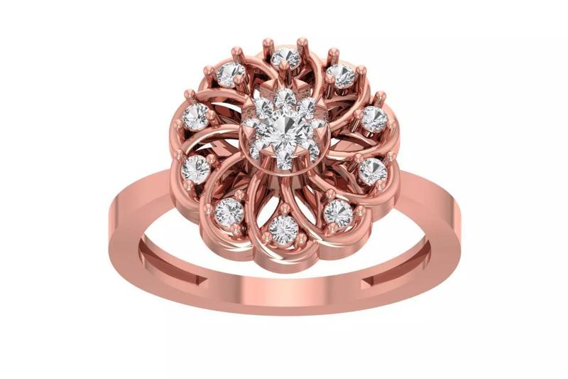 Women Wedding Engagement Flower Ring