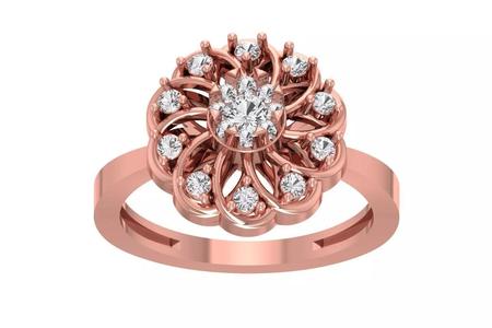Women Wedding Engagement Flower Ring