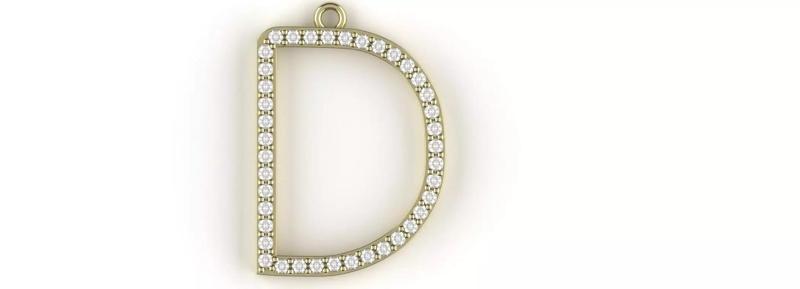 Letter D Diamond Pendant Gold Silver Platinum Luxury Jewelry