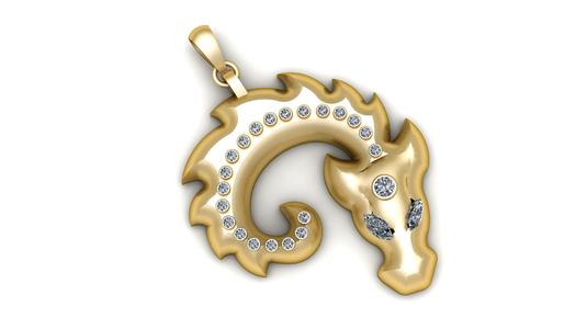 DRAGON DIAMOND PENDANT 3D PRINTABLE MODEL