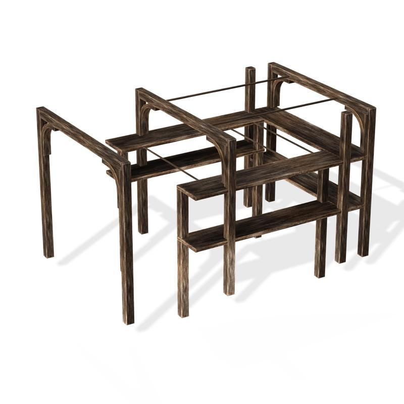 FURNITURE LADDER TABLE WOODEN SHELF KITCHEN MEAT WAREHOUSE