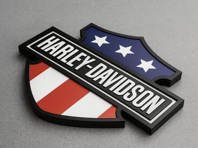 Harley Davidson Patriotic 3D Sign