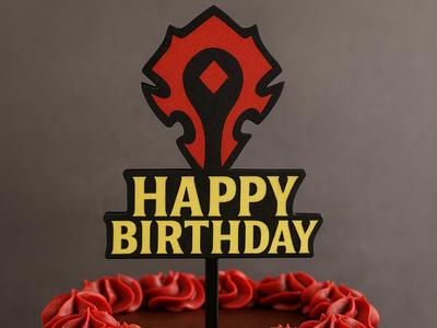 cake topper Happy Birthday Warcraft