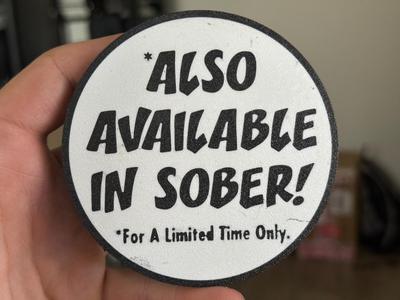 Available in Sober coaster