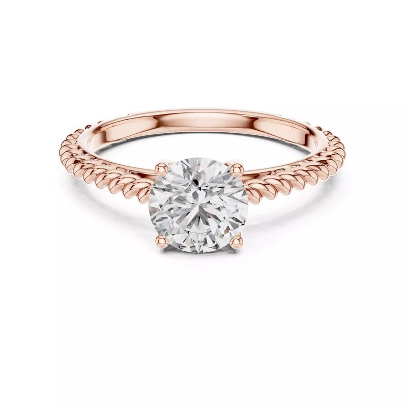 Solitaire Round Cut Diamond Rope Band Wedding Ring 3DM STL Video