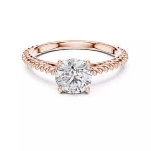 Solitaire Round Cut Diamond Rope Band Wedding Ring 3DM STL Video