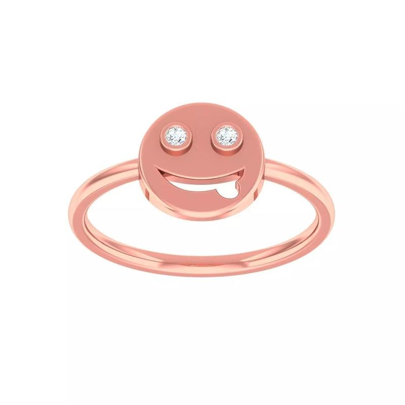 Minimalist Smile Face Thin Light wt women ring 3dm stl 1- render