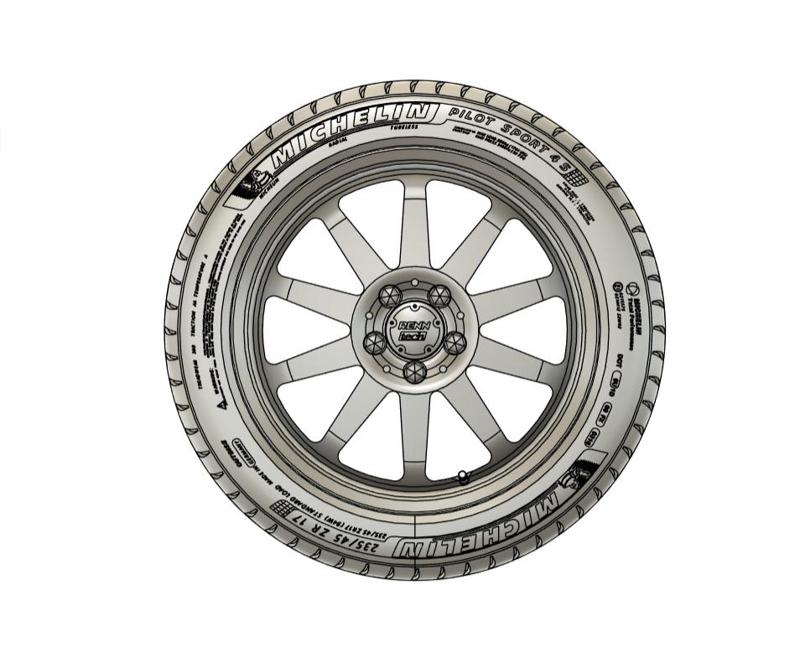 Renntech Monolite Style 17 inches for Mercedes E500 W124 by Norev 1/18 scale