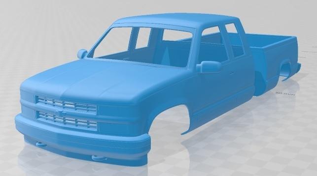 Chevrolet C1500 (K1500) Extended Cab 1988 Printable Body Car