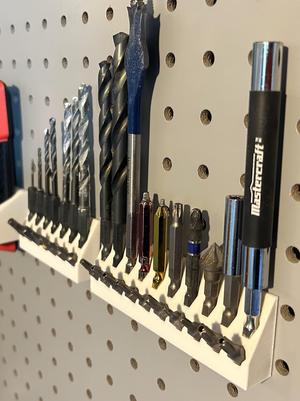 Pegboard 20x hex driver / bit holder (fully parametric!)
