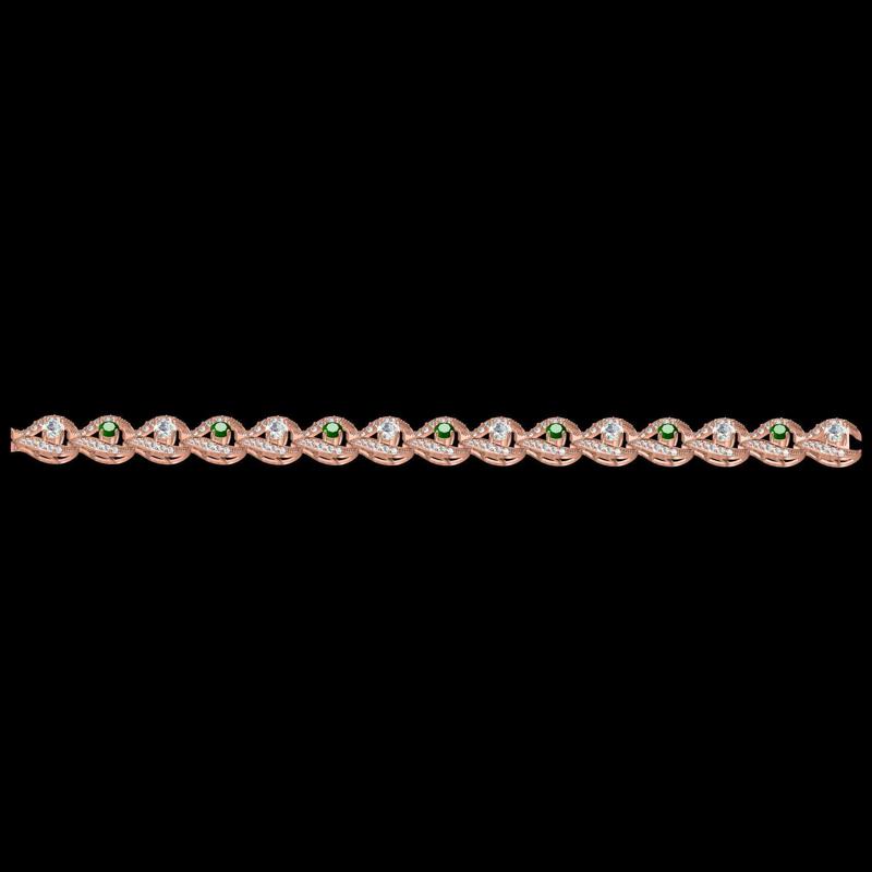 Antique Designer Green Diamond Tennis Bracelet