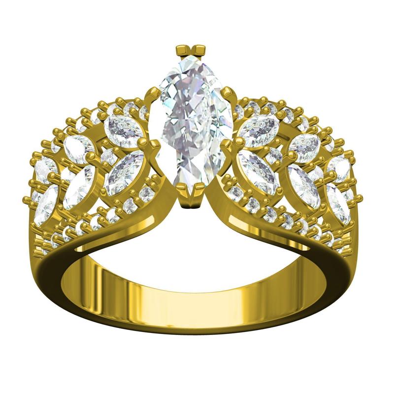 Marquise Cut Diamond Vintage Engagement Ring