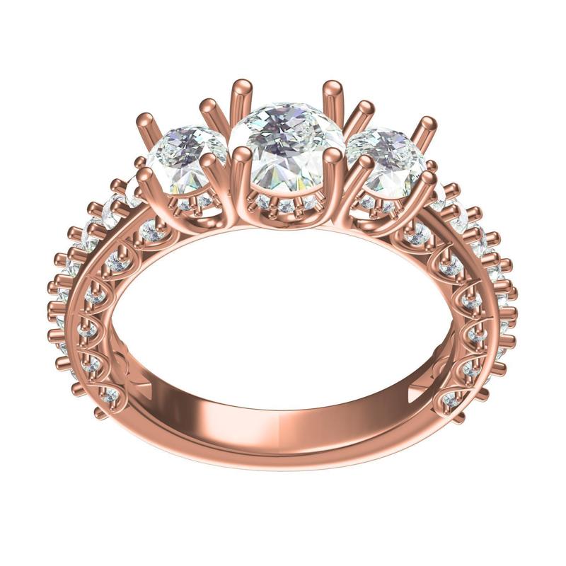Simulated Round Cut Diamond Engagement Ring