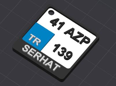 Vehicle square plate keychain (Turkey)