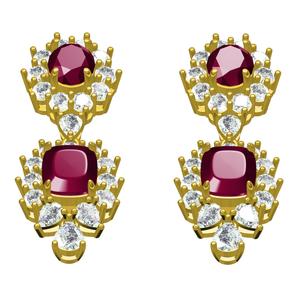 Cushion and Oval Stone Round Diamond Halo Omega Back Earring
