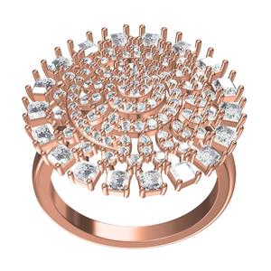 Round and Princess Diamond Cocktail Ring for Women