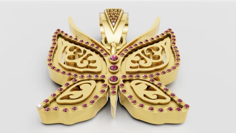 Butterfly Gold Pendant 3D printable model