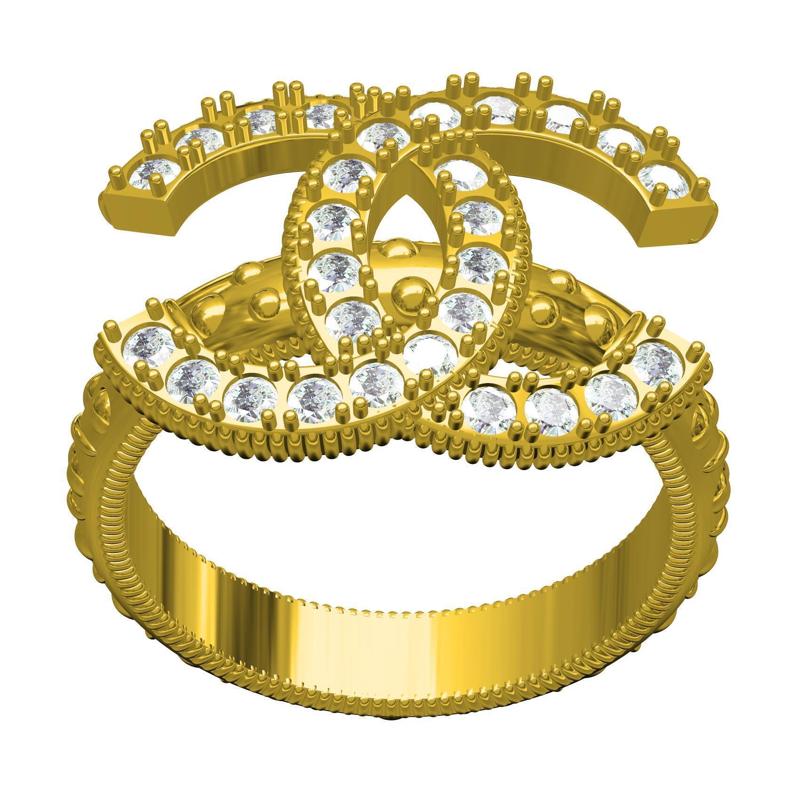 CC Flush Setting Diamond Ring