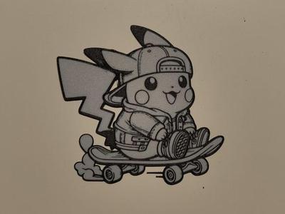 pikachu on a skateboard