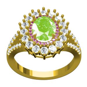 Oval Diamond Cluster Cocktail Wedding Ring