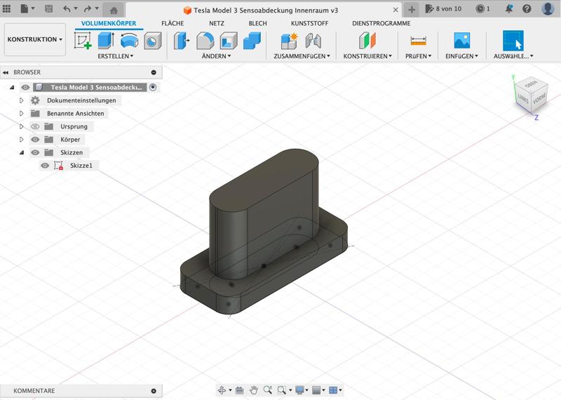 Tesla Model 3 Sensorabdeckung Innenraum Sensor cover interior