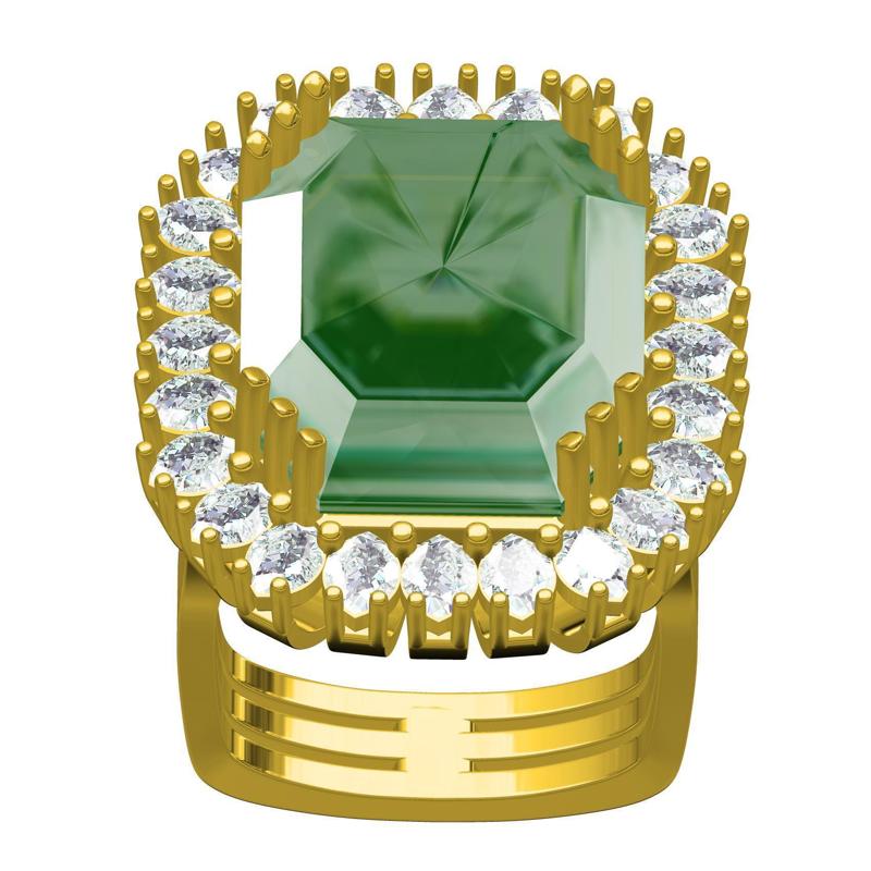 Antique Big Emerald Euro Shank Engagement Ring