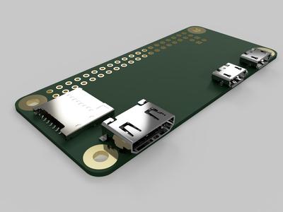 Raspberry Pi Zero 3D model