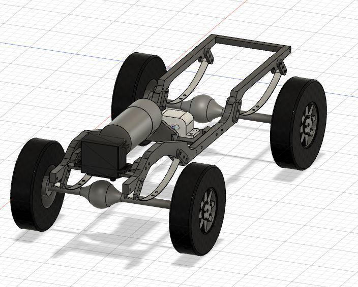 Full printable Leafspring Frame / Chassis for RC Car 1/10 Scale 260mm WB