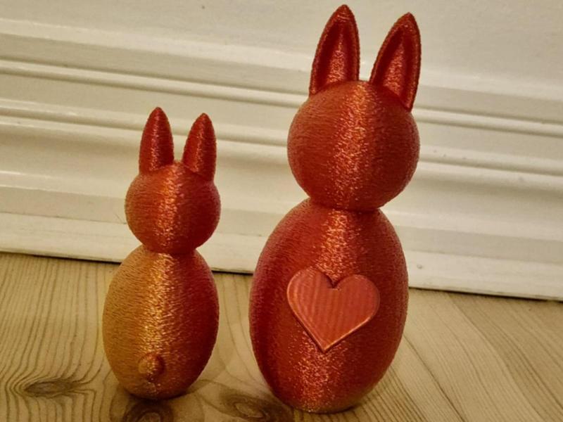 Fuzzy Easter bunnys with tail & heart - fast print
