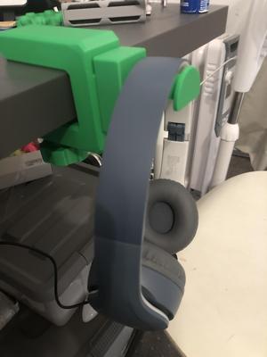 Headphone holder for modular clamp