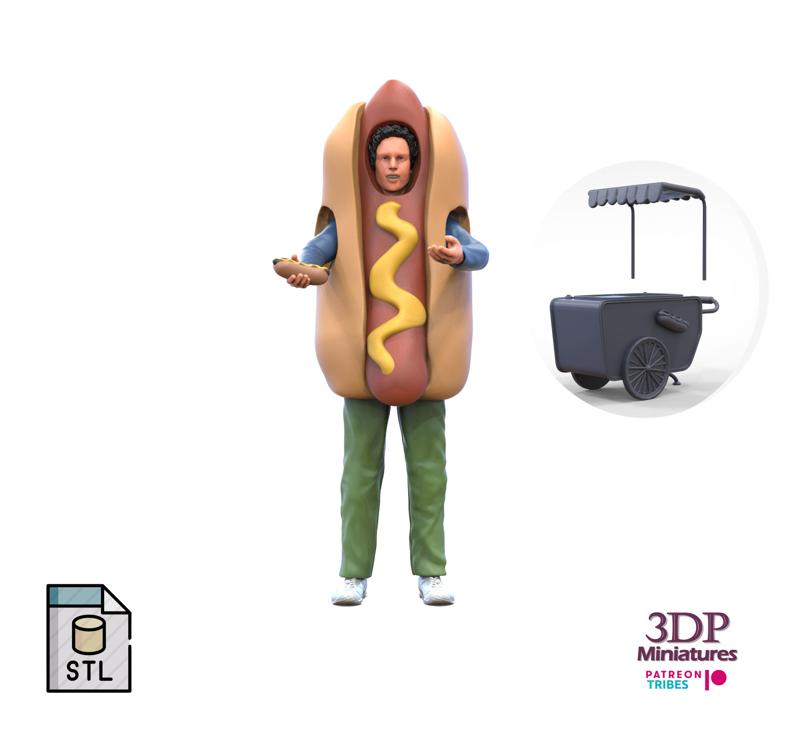N4 Salesperson hotdog Seller 3D print model