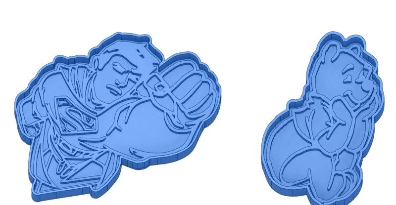 Biscuit Moulds - Captain América - Superman -Spiderman - Winnie the pooh - Winnie the pooh - Cookie cutter - Cookie cutter- Biscuit cutter