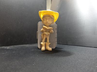 Cowboy reading a book.