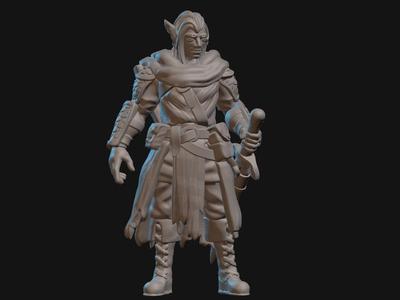 Human/Elf Nature Cleric Miniature