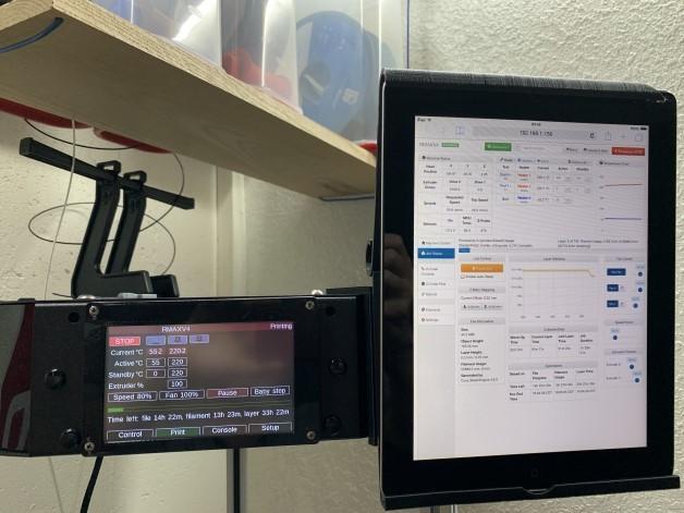 iPad 2 Mount for SeeMeCNC RostockMAX v4 Printer